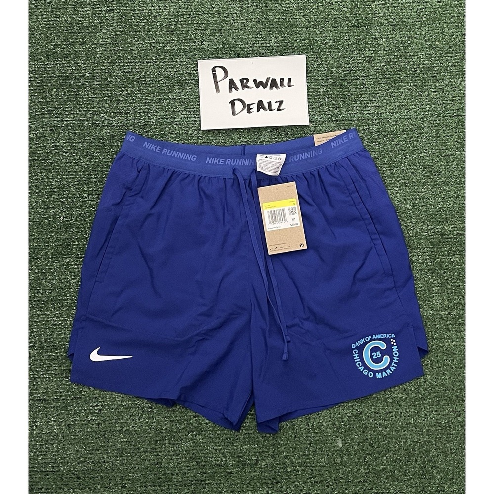 Nike Stride 5" Lined Chicago Marathon Running Shorts Blue Men's Small HQ4204-529